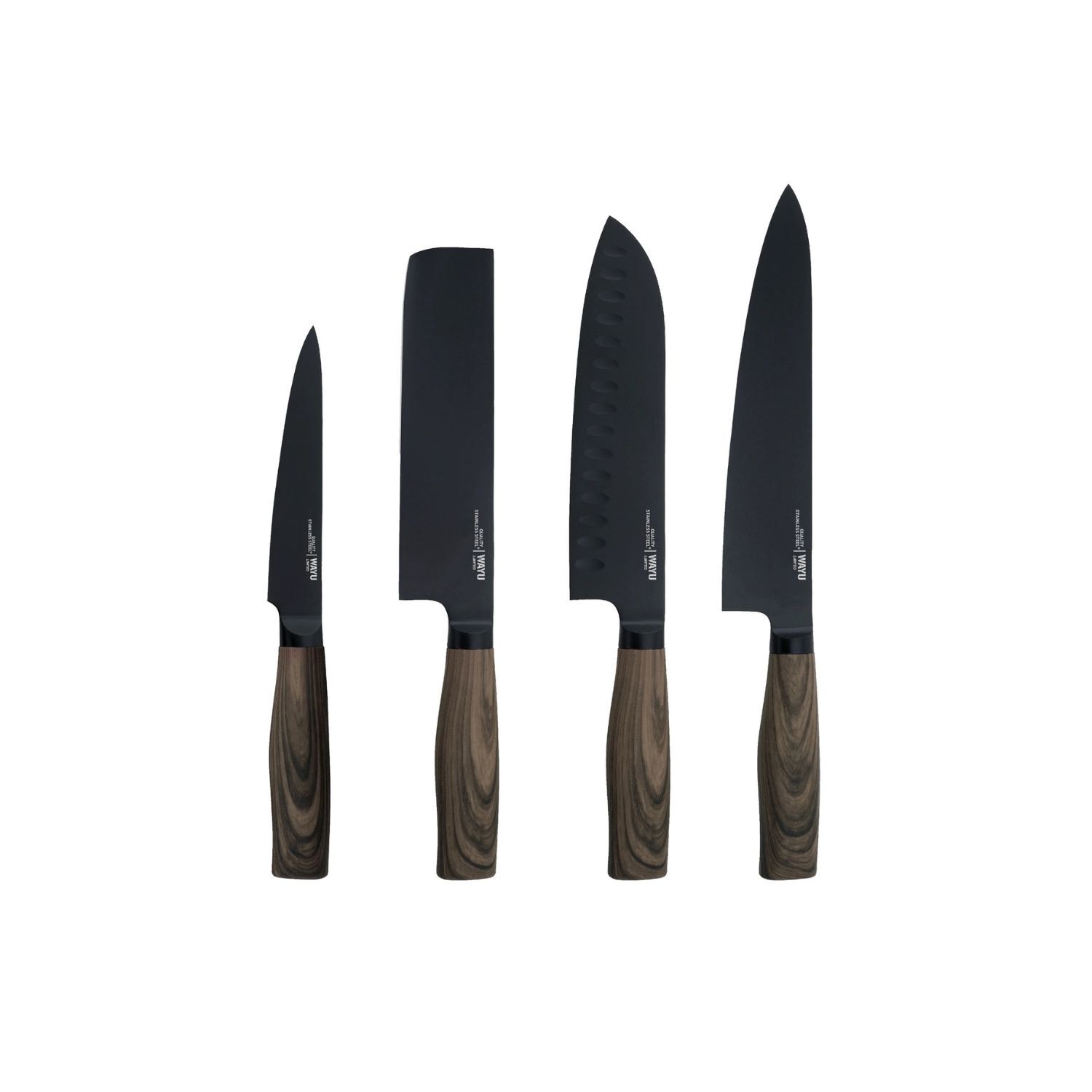 Conjunto De Cuchillos Acero Taco 4 Pcs Wayu Negro image number 1.0