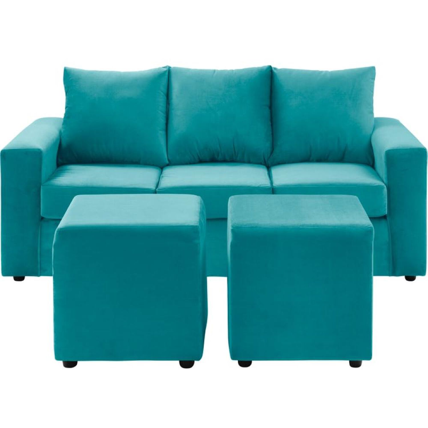 Juego De Living Bodevir Kendy / 3 Cuerpos + 2 Pouf image number 0.0