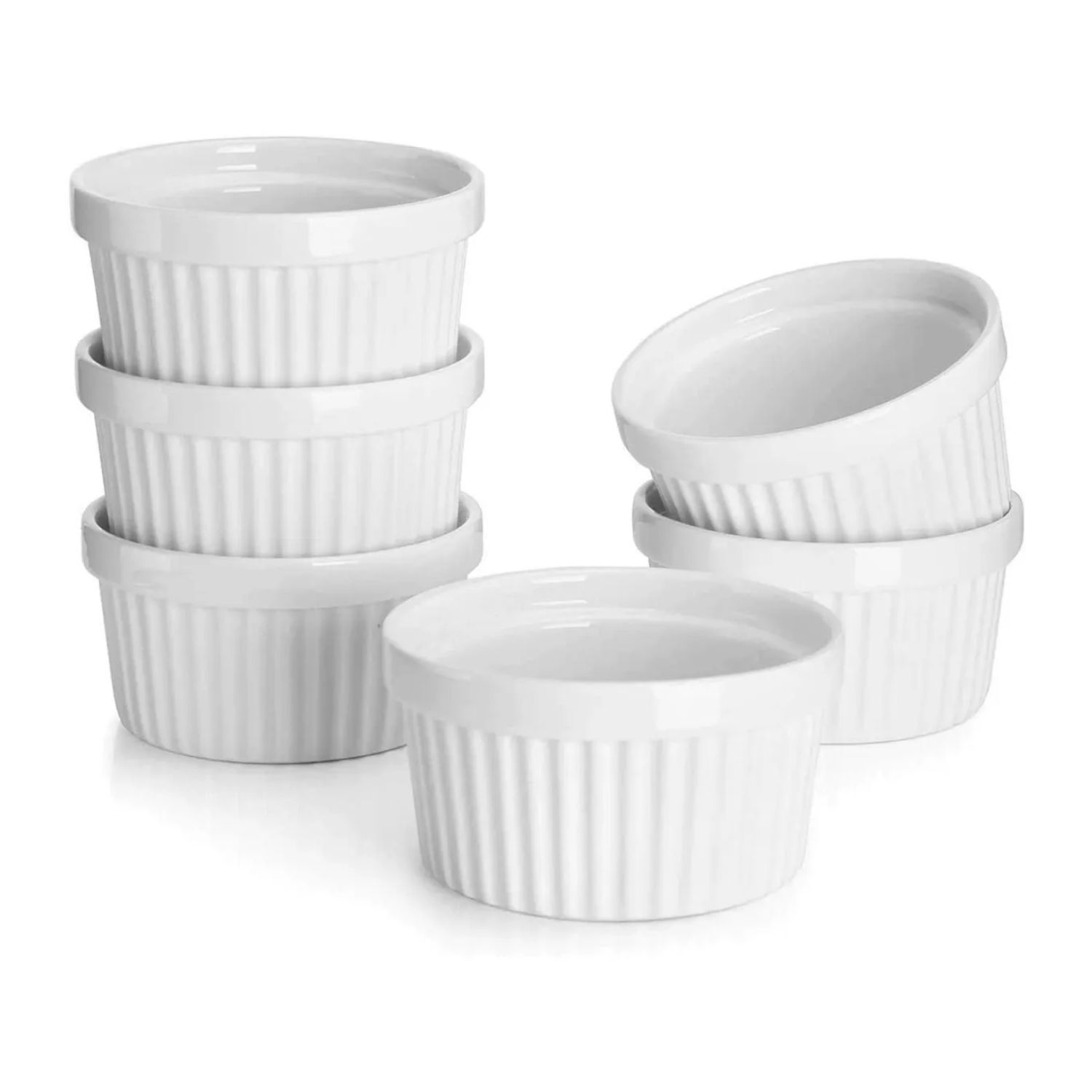 Set 6 Pocillos Ramekin Ceramica Blanco 9cm Cocina Horno image number 0.0