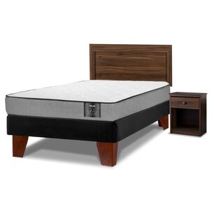 Cama Europea Flex Star / 1 Plaza / Base Normal + Set De Maderas