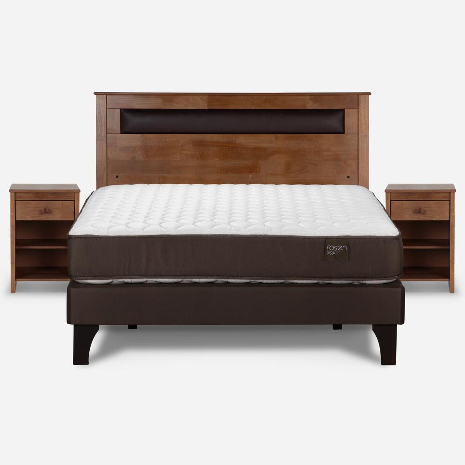 Cama Europea Rosen Ergo T / 2 Plazas / Base Normal + Set De Maderas Ferrara image number 3.0