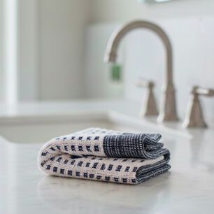 Toalla De Cara Mara Nautica Home 30x50cm Blanca-azul