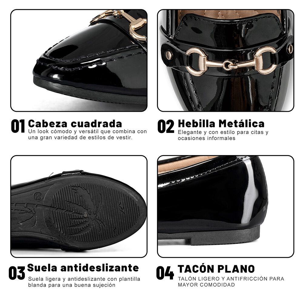 Mocasin Casual Mujer Vintage Clasico Charol Weide You508 image number 8.0