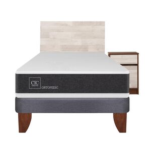 Cama Europea Cic New Ortopedic / 1.5 Plazas / Base Normal + Set de Maderas Legno