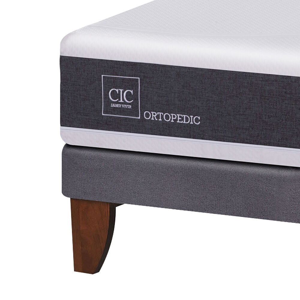 Cama Europea Cic Ortopedic / King / Base Dividida + Set De Maderas + Almohada image number 2.0