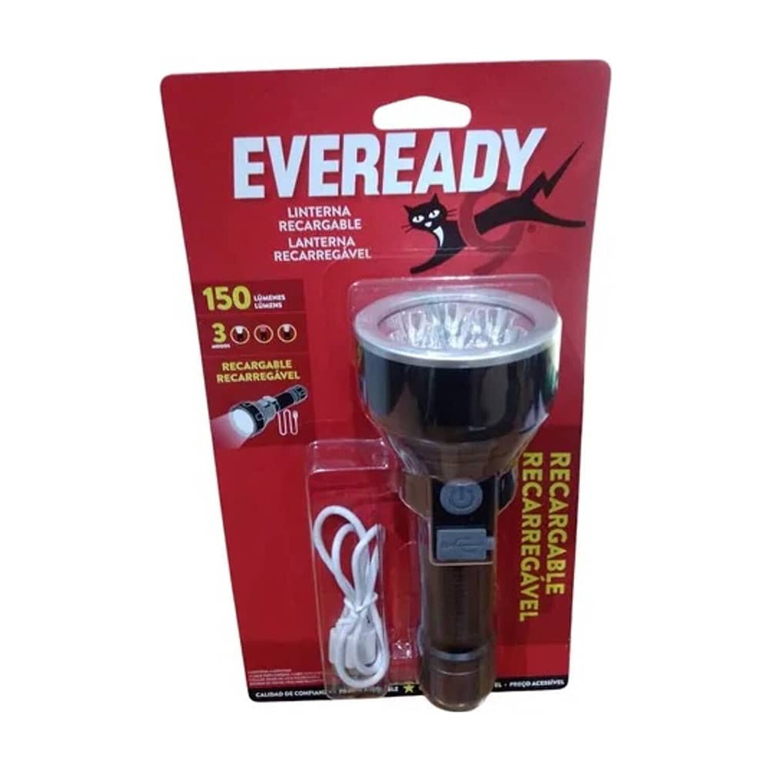 Linterna Eveready Led Recargable Usb 150 L&uacute;menes Evrvphhl4 image number 1.0