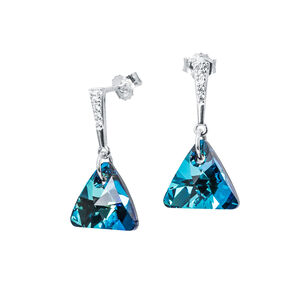 Aros Trinidad Cristales Genuinos Bermuda Blue