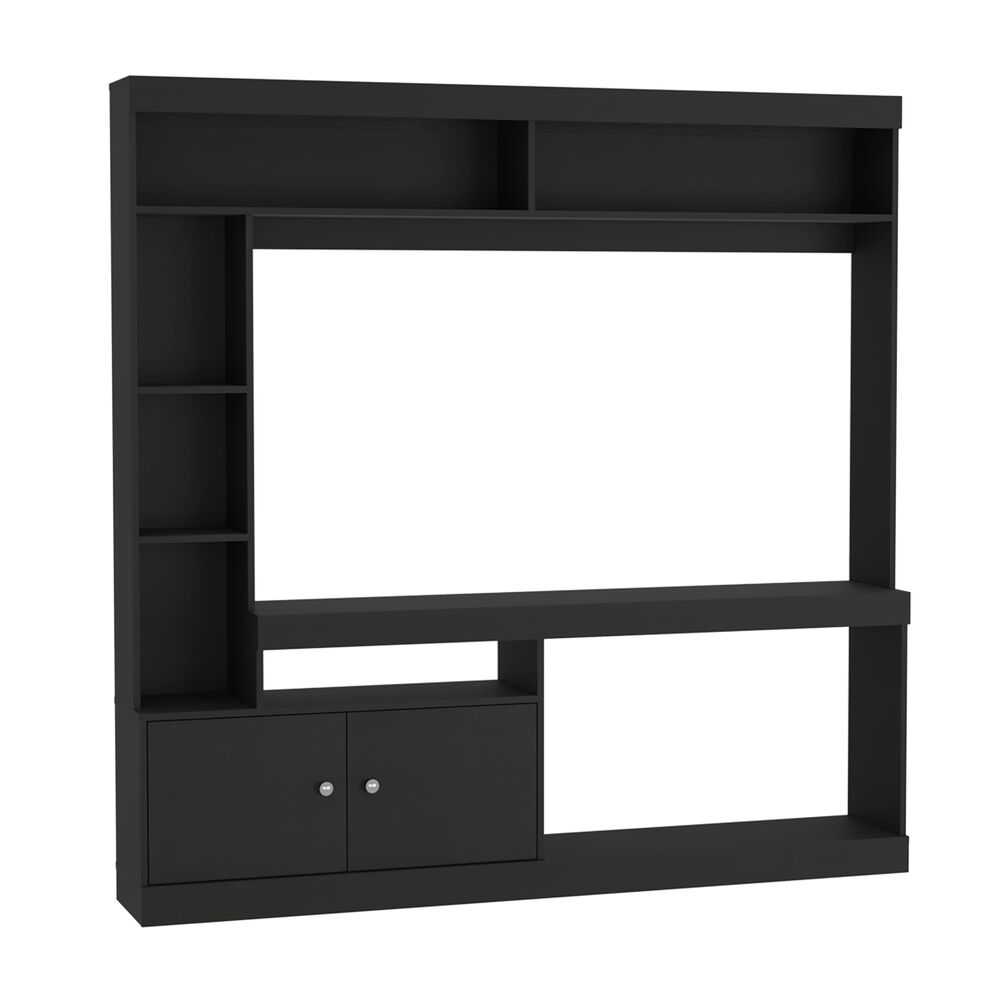 Estante Tv 55" Con 2 Puertas 7 Repisas Fm-003n - Negro image number 0.0