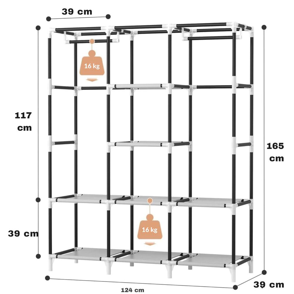 Armario Closet Ropero Armable Grande Gris image number 1.0