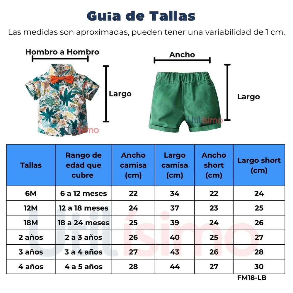 Conjunto De Vestir Hawaiano Manga Corta Ni&ntilde;o 1 A 5 A&ntilde;os Marr&oacute;n Hawaiano image number 2.0