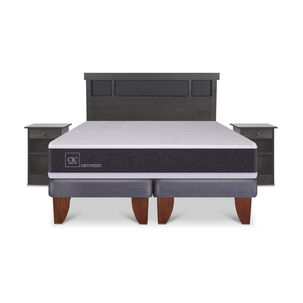Cama Europea Cic Ortopedic / King / Base Dividida + Set De Maderas