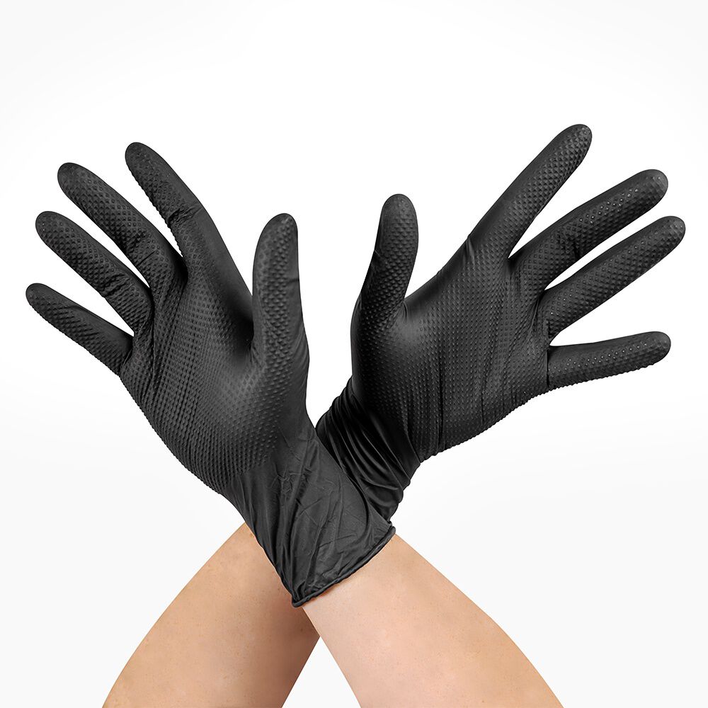 Guante Nitrilo Texturizado Negro 8gr Steelpro Raven 100uds image number 4.0