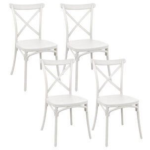 Pack 4 Sillas Terraza Pl&aacute;stica Petra Blancas