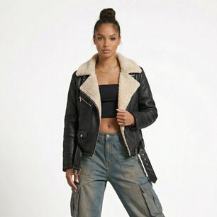 Chaqueta Aviadora Ecocuero Soft Forro Mujer Regina