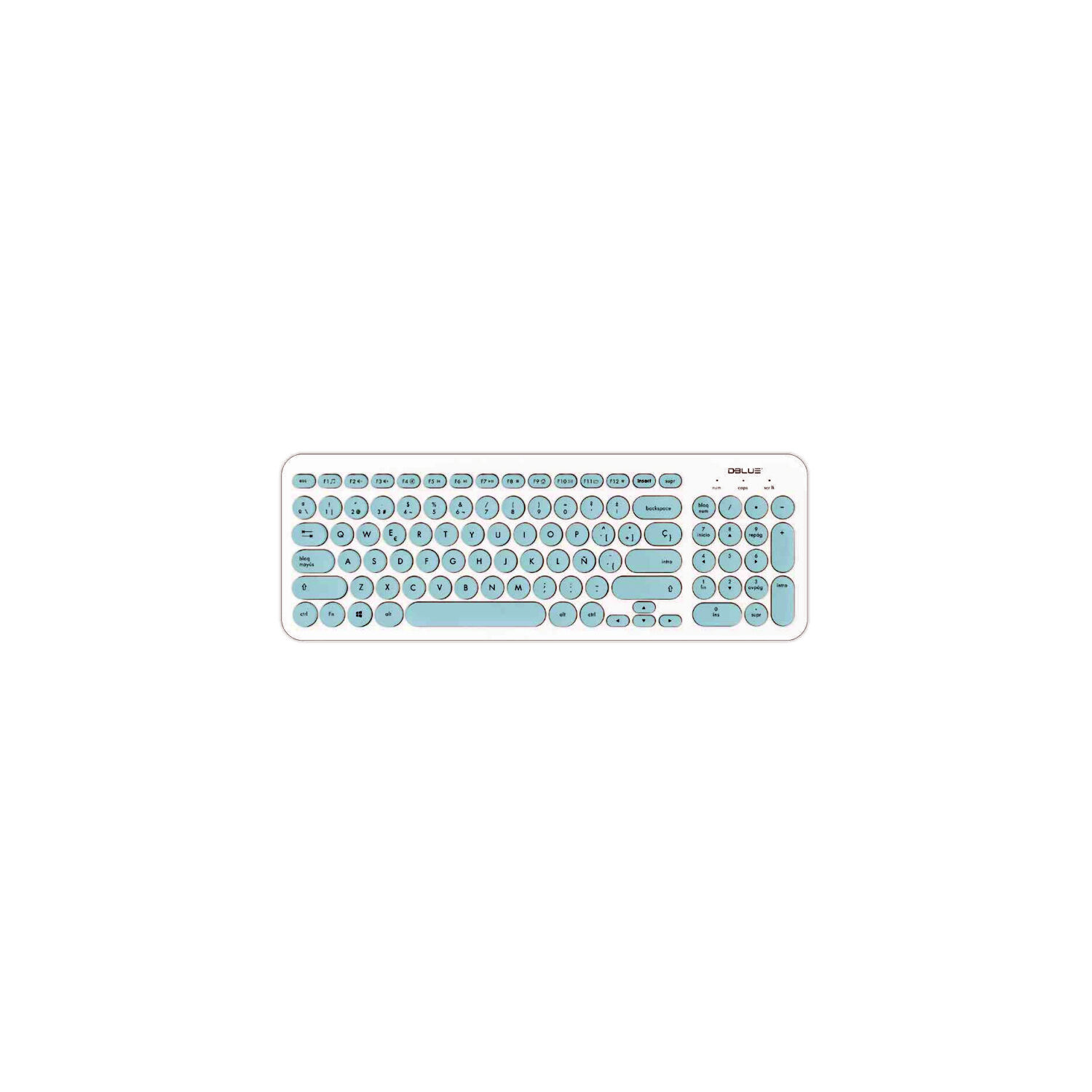 Teclado Usb Ultra Delgado Blanco Letras Celeste Espa&ntilde;ol - Ps image number 0.0