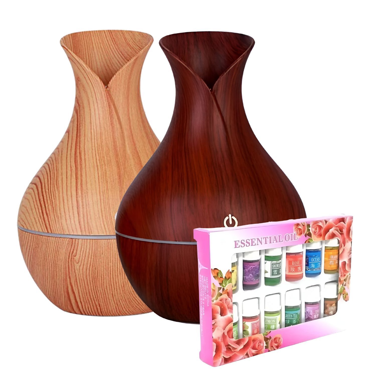Pack 2 Humidificadores Aromatizadores 200ml + 12 Esencias image number 0.0