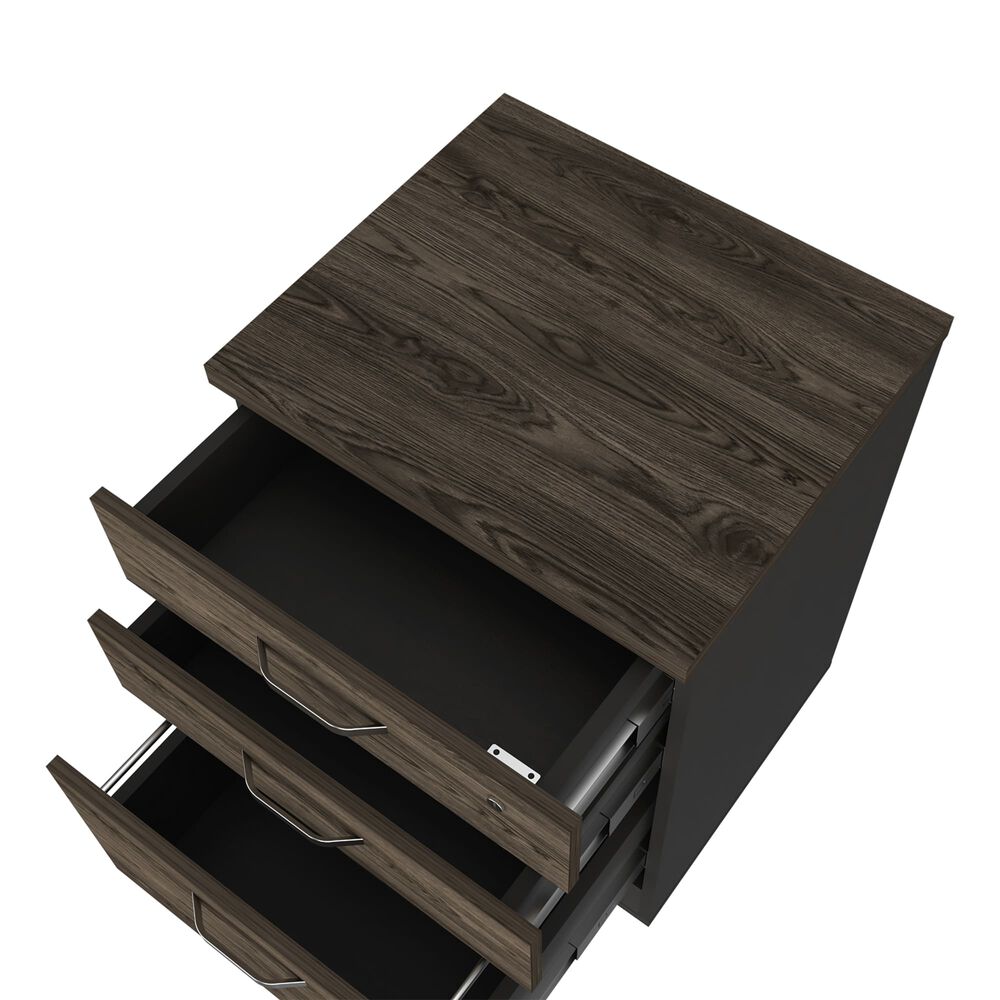 Cajonera Con Ruedas Fm-003n Negro Y Caf&eacute; Oscuro image number 6.0