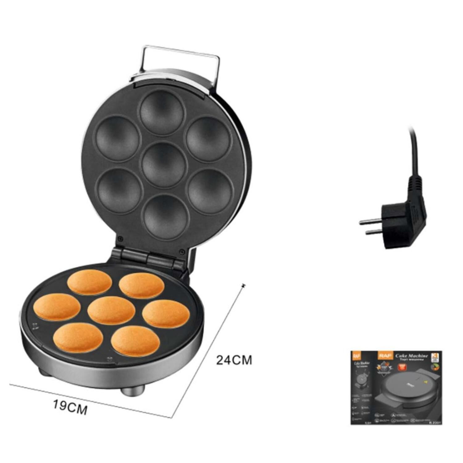 Maquina De 7 Cupcakes Pasteles 1000w Negro R2201 Raf image number 2.0