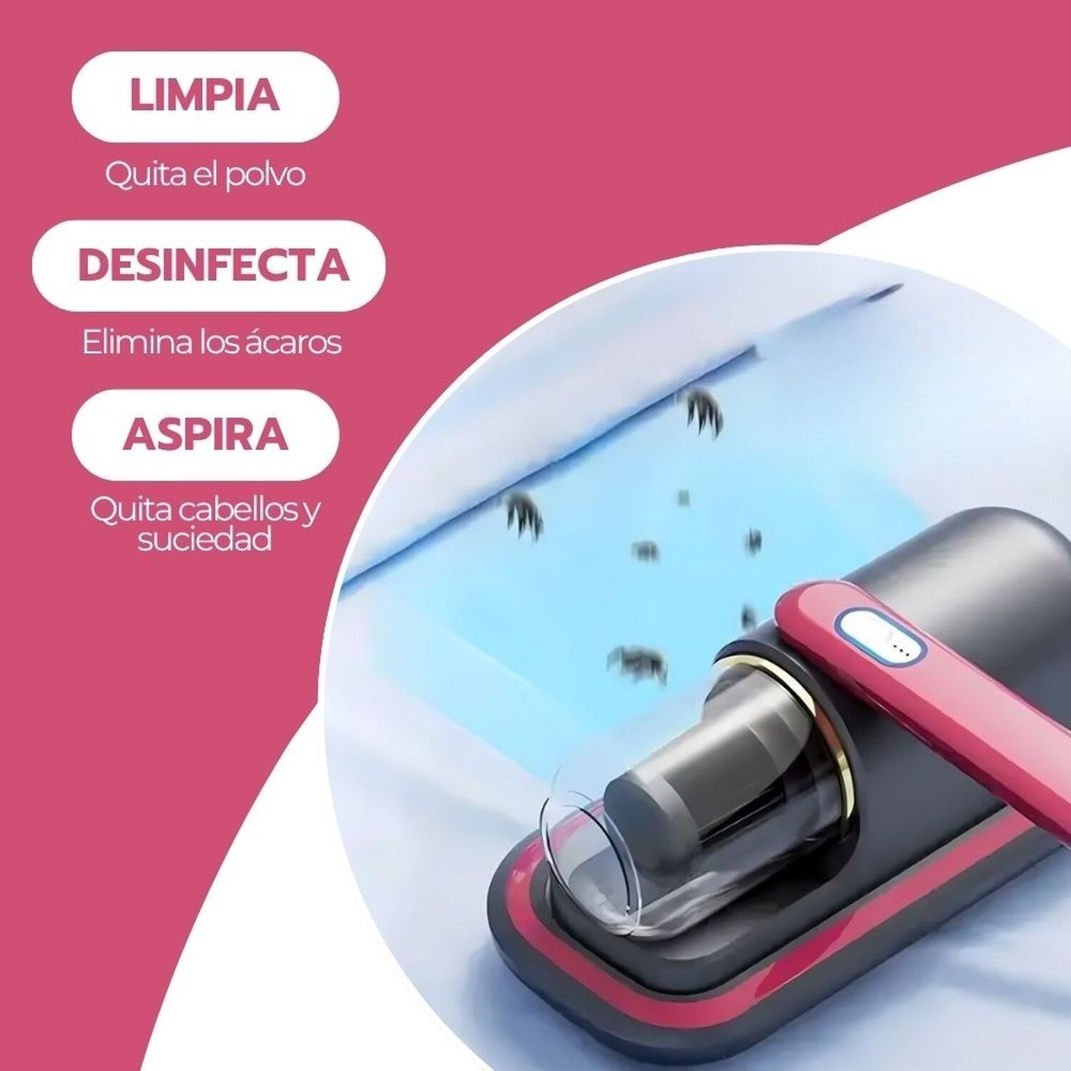 Aspiradora Inal&aacute;mbrica Eliminadora De &Aacute;caros Al Vac&iacute;o image number 7.0