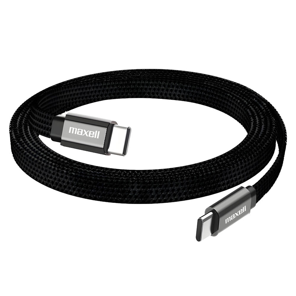 Cable Trenzado Magn&eacute;tico 100w Usb C A Usb C Maxell 2 Metros Carga R&aacute;pida Negro image number 1.0