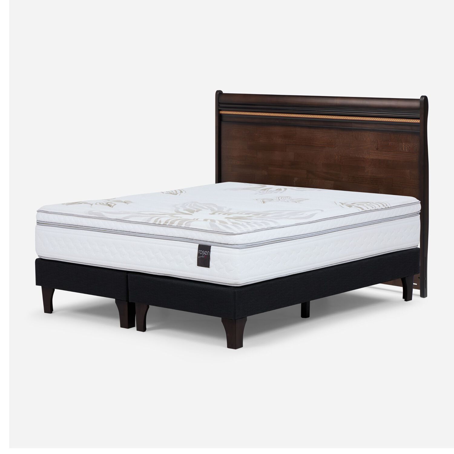 Cama Europea Rosen Art 4 / 2 Plazas / Base Dividida + Respaldo image number 6.0