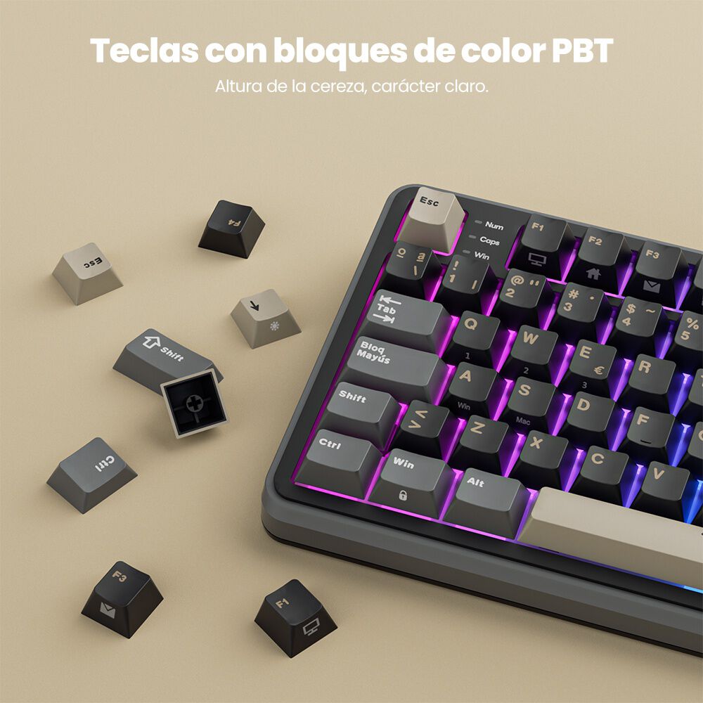 Teclado Mec&aacute;nico Inal&aacute;mbrico Rks98 Espa&ntilde;ol Creamy Switches image number 4.0