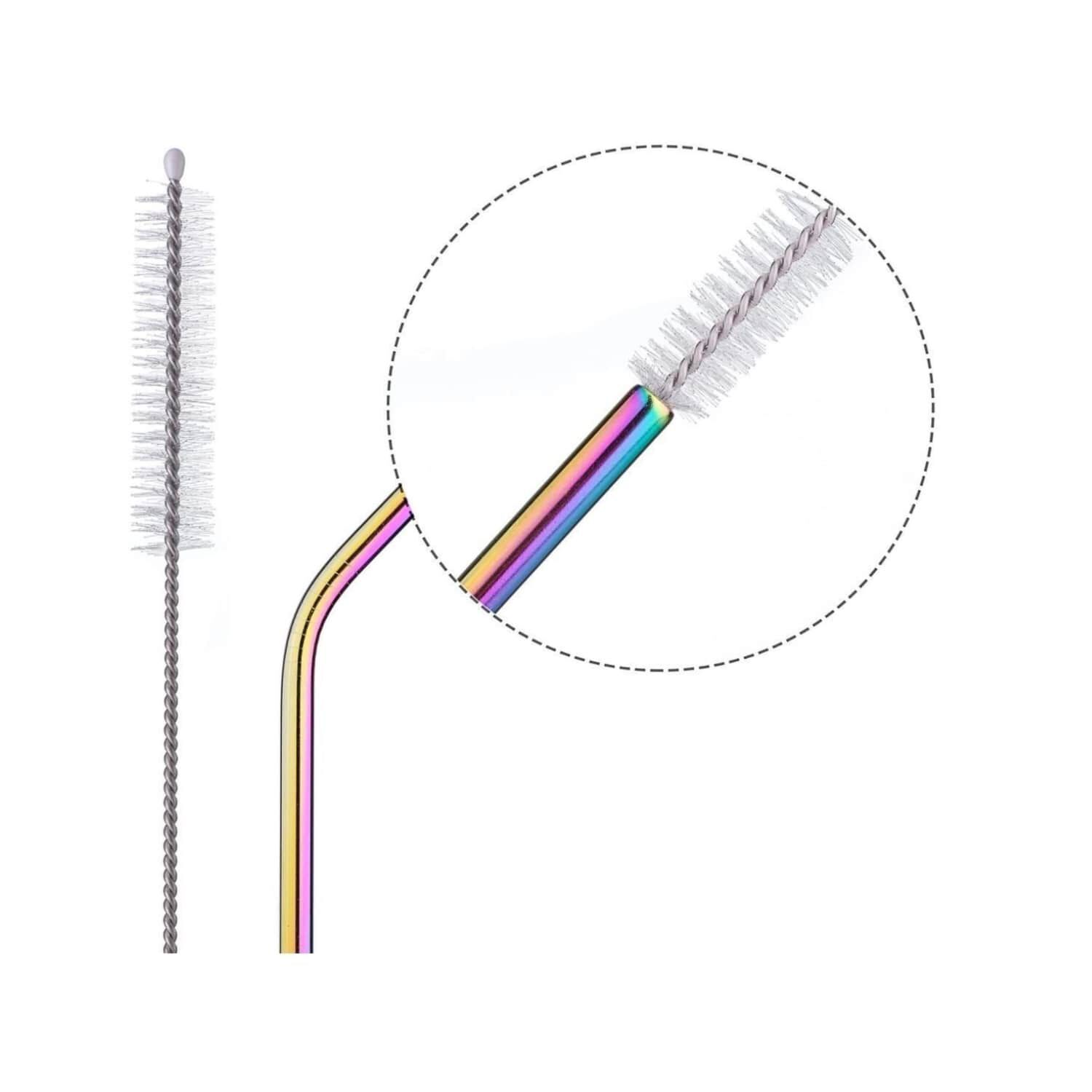 Pack 4 Bombillas Multicolor Con Cepillo Ecologico Cocina image number 2.0