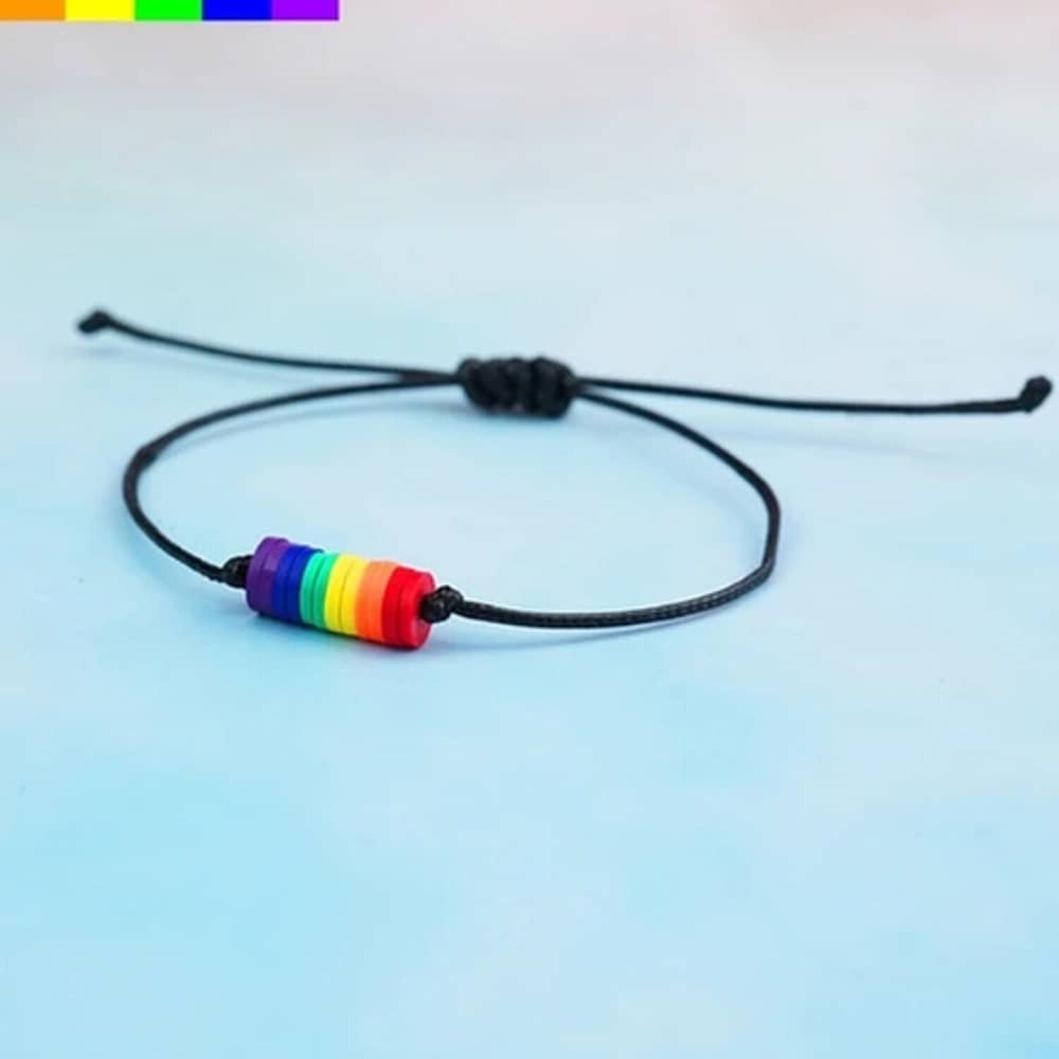 Pulsera Arco&iacute;ris Unisex Brazalete De Cuerda Bandera image number 2.0