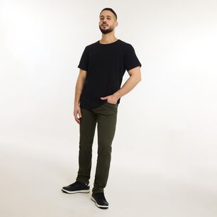 Polera B&aacute;sica Slim Manga Corta Cuello Redondo Hombre Az Black