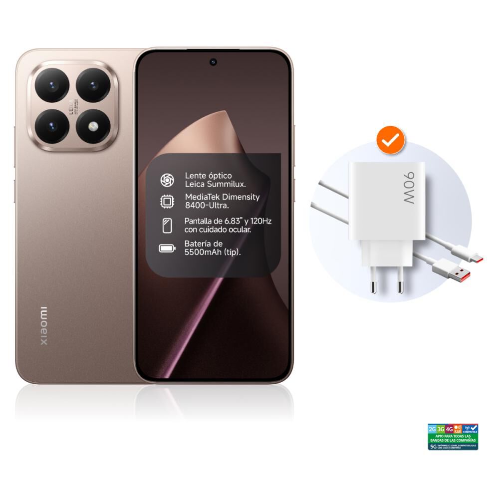 Smartphone Xiaomi 15T / 5G / 512 GB / Rose Gold / Liberado + Watch 5 Lite image number 1.0