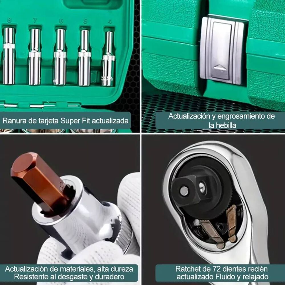 Set Caja De Herramientas 216 Piezas Dados Y Llaves Acero Cromo image number 4.0