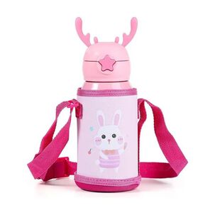 Botella De Agua T&eacute;rmica Portatil 500ml Conejito Rosa Infantil