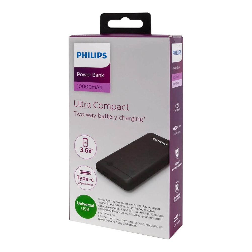 Powerbank 10000mah 2 Usb Carga Rapida Negro P1710cb image number 3.0