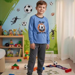 Pijama Ni&ntilde;o Algod&oacute;n Estampado Football