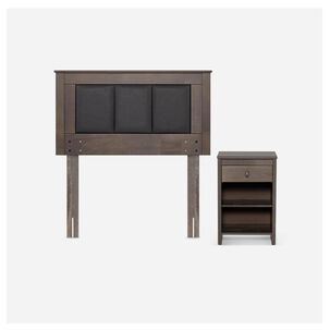 Cama Europea Rosen New Style 4 Plus / 1.5 Plazas / Base Normal  + Set Maderas Rachel Gris