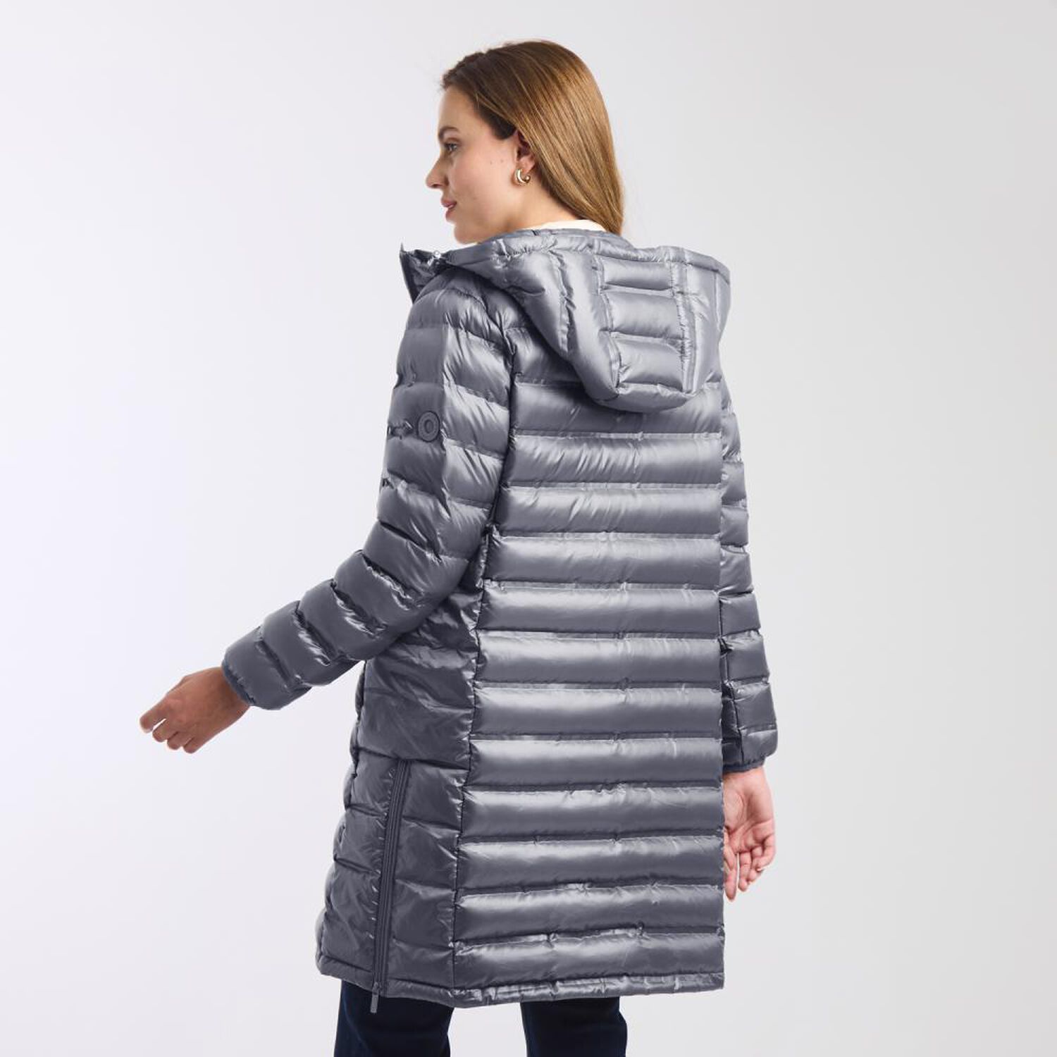 Parka Lisa Brillante Cuello Alto Con Capucha Desmontable Mujer Kimera image number 1.0