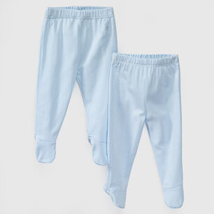 Pack Pantalones Celestes Rayas Celestes Algod&oacute;n Peruano