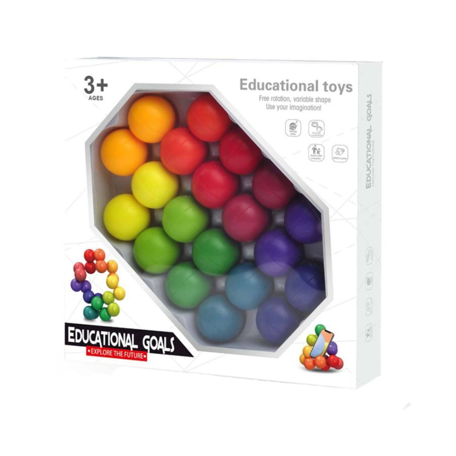 Juguete Did&aacute;ctico Educativo Bloques Esferas 3d Encajables image number 0.0
