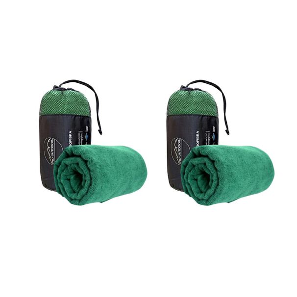 Pack 2 Toallas Microfibra Terry Verde