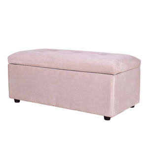 Banqueta Baul Felpa Beige 95x50x45