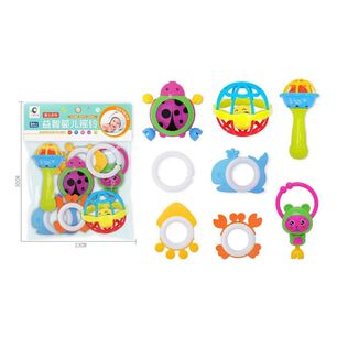 Set 5 Sonajeros Mordedores Sensorial Para Bebes Multicolor