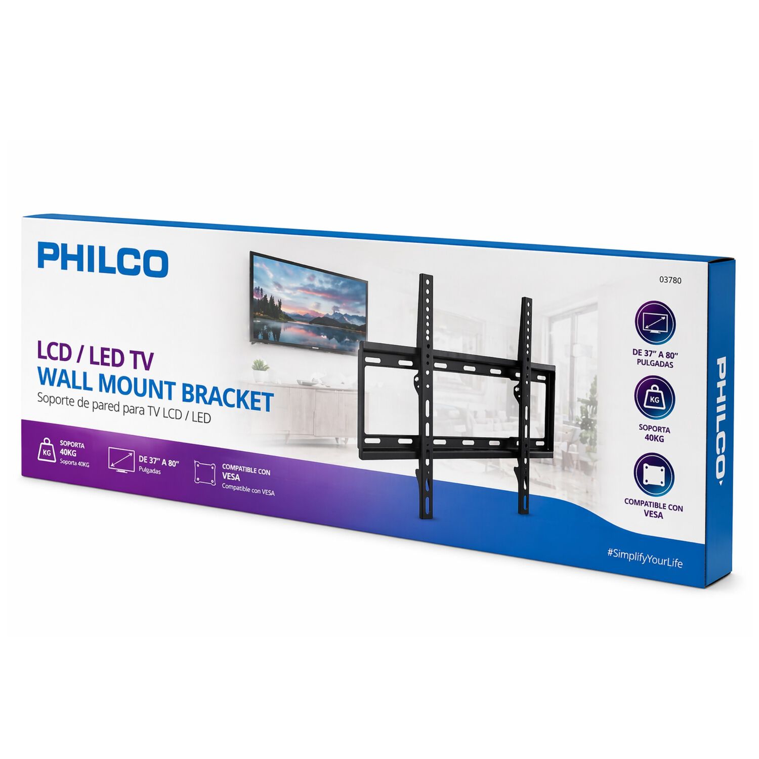 Soporte De Tv Fijo De 37&rdquo; A 80" Reforzado 40 Kg Max 03780 image number 4.0