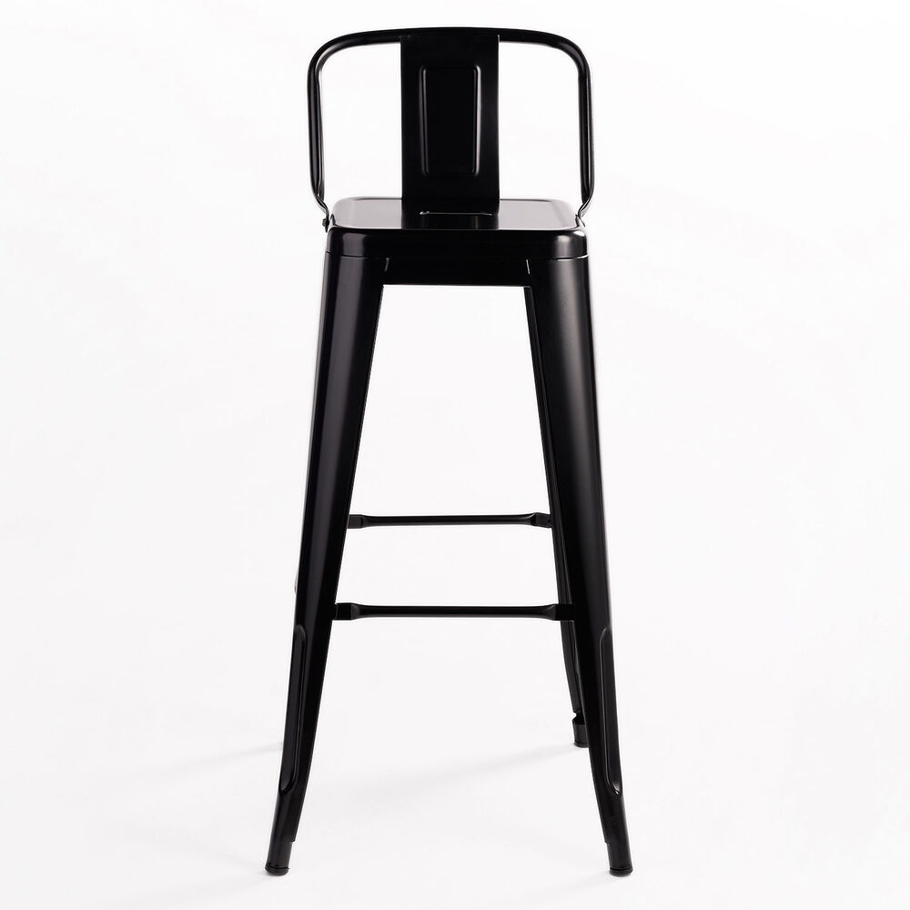 Pack 4 Piso Taburete Tolix Con Respaldo Negro image number 3.0