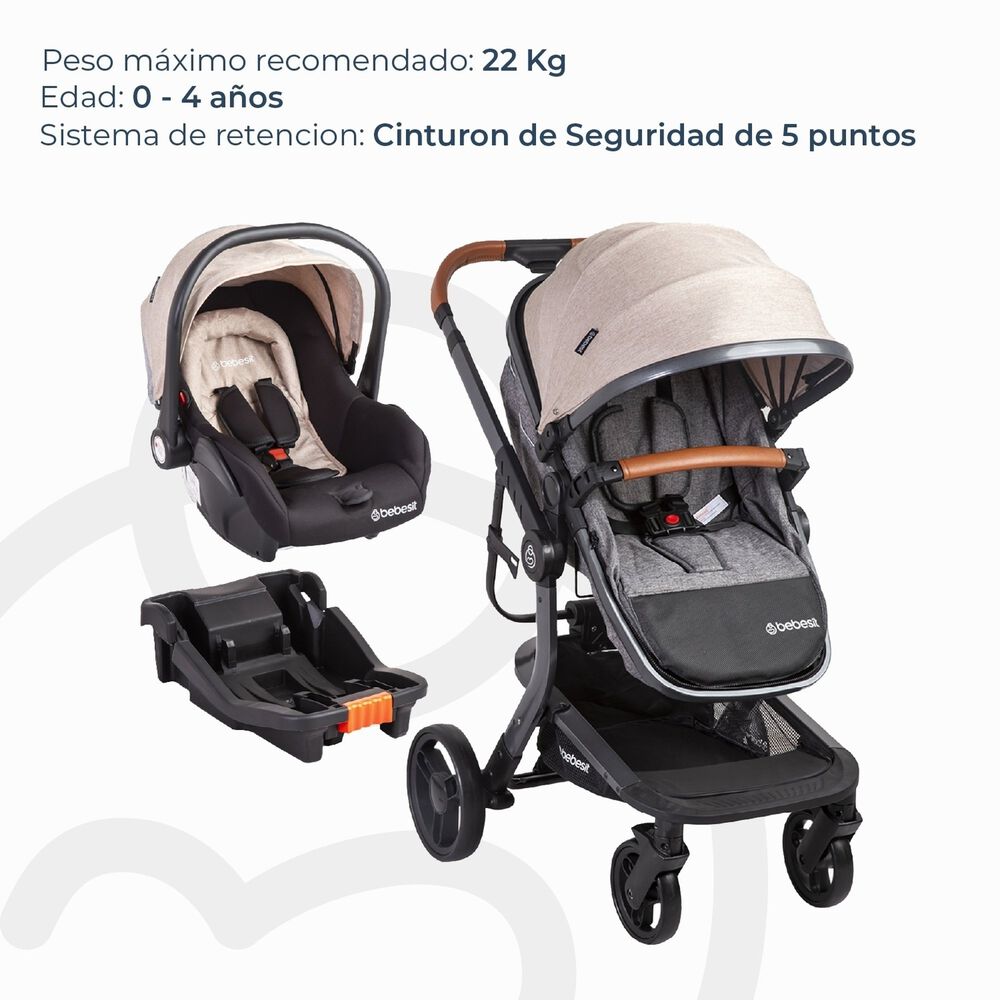 Coche Cuna Travel System Taurus Beige image number 4.0