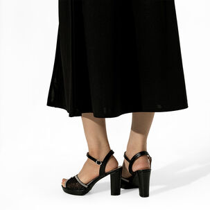 Sandalia Taco Alto Pedrería Fiesta Mujer Weide You533