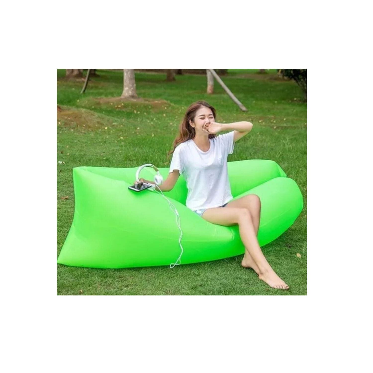 Sof&aacute; Sill&oacute;n Inflable Tumbona Coj&iacute;n Banano Camping Aire Playa image number 17.0