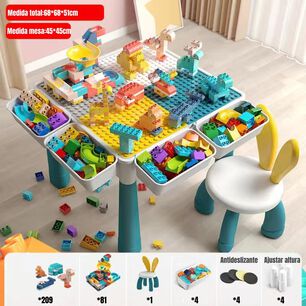 Mesa De Bloques 209 Piezas Y 1 Silla Lubabycas