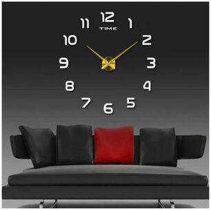 Reloj De Pared Con Pegatinas De Espejo Acr&iacute;lico Plata02