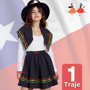 Traje Nortino Con Polera Fiestas Patrias Baile Nortino Negro