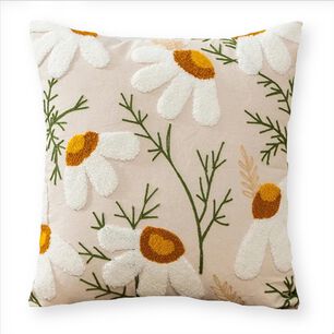Funda Cojin Bordada 45x45 Cm Flor Mitad Margarita